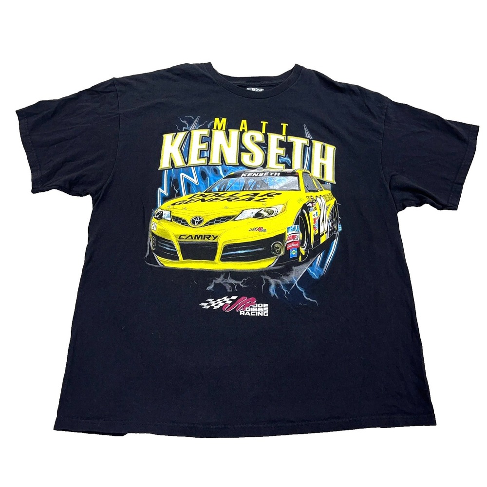 Matt Kenseth Shirt Men XXL 2XL Black Nascar Racing Tee Lightning Retro Adult